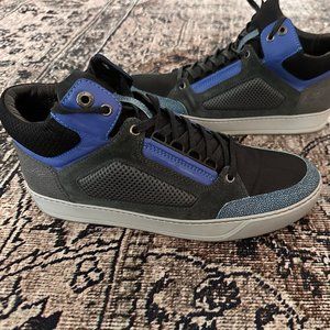 Lanvin Mens Size 8 US Blue & Grey Leather High Top sneakers